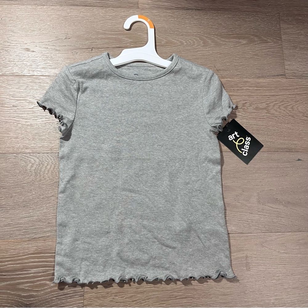 Art Class Gray Girls Short Sleeve Tee Shirt Top S6/6X